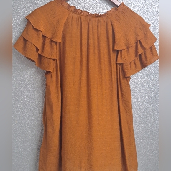 Nanette Lepore Semi Sheer Tiered Ruffle Sleeve Tunic/Top   Size L - Picture 12 of 14